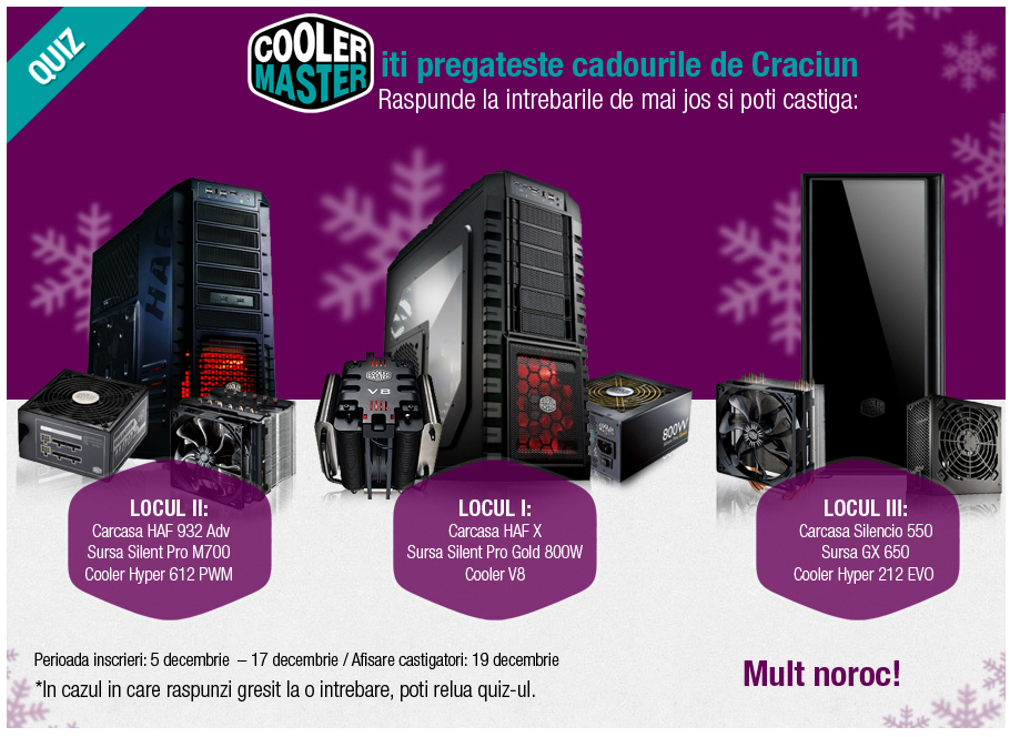 Quiz Cooler Master decembrie
