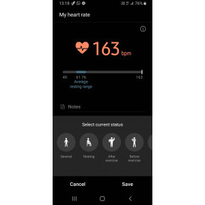 Heart rate Samsung Galaxy S9.