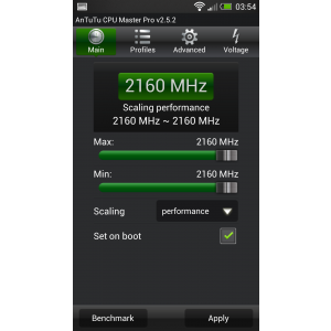 OC la 2160 MHz CPU si 450 MHz GPU (1728 MHz CPU stock si 400 MHz GPU stock)