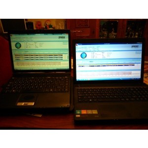 Le-am pus laptopurile unul langa celalalt. In stanga cu Intel 5100 si are semnal de da pe afara,...