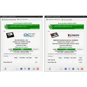 OCZ-ul proaspat montat in paralel cu primul model de Kingston SSDNow V300 120Gb (A costat 400 lei...