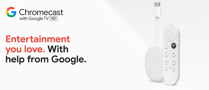 Media-player Google Chromecast 4, Google TV, 4K, alb - PC Garage
