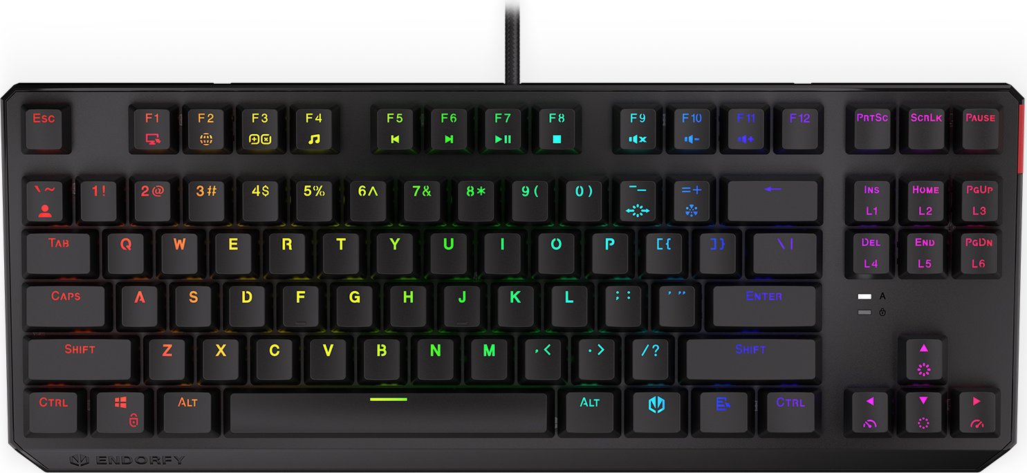 Tastatura Gaming ENDORFY Thock TKL RGB PBT Kailh Brown Switch Mecanica