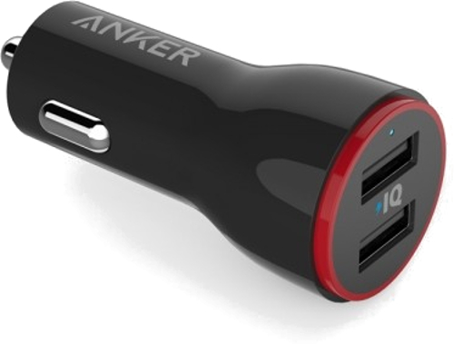Incarcator auto Anker Auto PowerDrive 2 cu 2x USB Black, Fast Charge