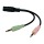 Cablu audio Logilink Jack 3.5 mm F - 2x Jack M, 0.15 m, negru