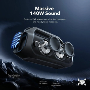 Anker Boxa portabila Boom 2 Plus, 140W, IPX7, Bluetooth 5.3, Black