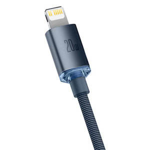 Baseus Crystal Shine, USB-C Male la Lightning Male, 20W, 2 m, Black