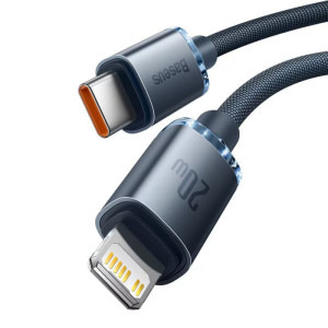 Baseus Crystal Shine, USB-C Male la Lightning Male, 20W, 2 m, Black