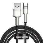 Cablu de date / adaptor Baseus Cafule Metal, USB Male la USB-C Male, 66W, 2 m, Black