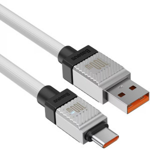 Baseus Coolplay, USB Male la USB-C Male, 100W, 2 m, White