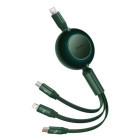 Cablu de date / adaptor Baseus Bright Mirror 2, USB-C Male la microUSB Male, Lightning Male, USB-C Male, 1.1 m, Green