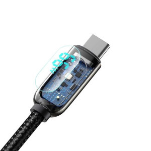 Baseus Display, USB Male la USB-C Male, 66W, 1 m, Black