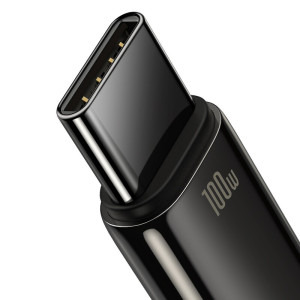 Baseus Tungsten Gold, USB Male la USB-C Male, 100W, 1 m, Black
