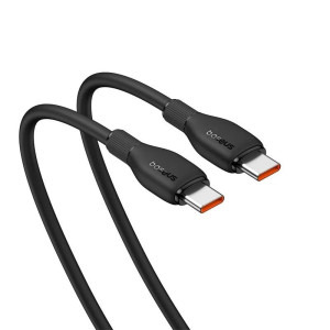 Baseus Pudding, USB-C Male la USB-C Male, 100W, 1.2 m, Black