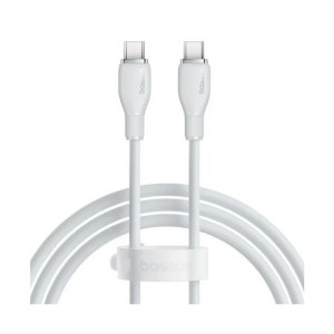 Cablu de date / adaptor Baseus Pudding, USB-C Male la USB-C Male, 100W, 2 m, White