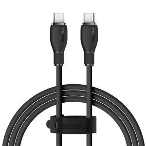 Cablu de date / adaptor Baseus Pudding, USB-C Male la USB-C Male, 100W, 2 m, Black