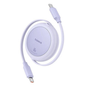 Cablu de date / adaptor Baseus Free2Pull Mini, USB-C Male la USB-C Male, 1 m, 60W, Purple