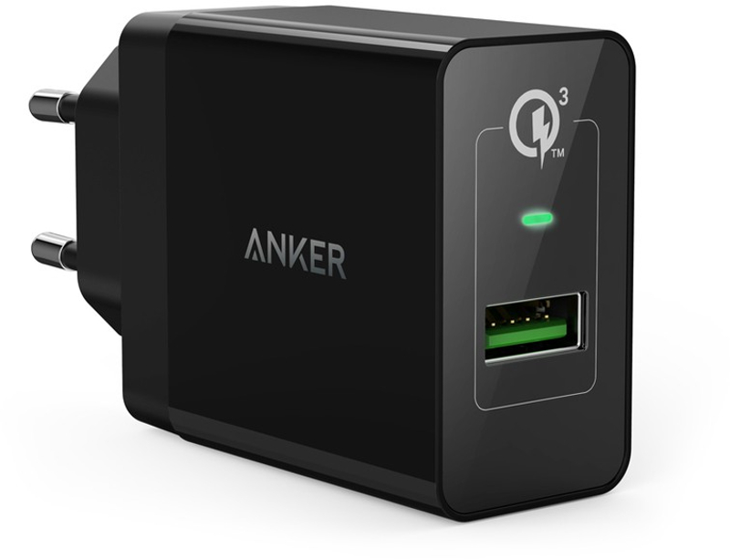 Incarcator retea GSM Anker PowerPort+ 3A, 1x USB, Black, tehnologia Quick Charge 3.0, PowerIQ