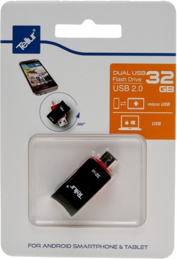 Memorie externa Tellur OTG 32GB USB 2.0 Black-Red