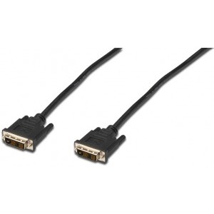 Assmann DVI-D Male - DVI-D Male, Single Link, 2m, negru
