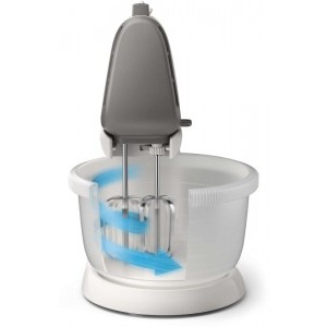 Philips Mixer cu bol, Viva Collection HR3745/00, 450W, 3L, Alb / Gri
