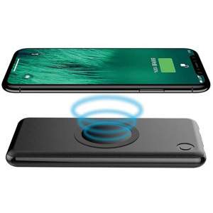 Hame PW10, 10000 mAh, 2x USB, 1x microUSB, Wireless Charger, Black