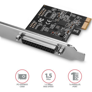AXAGON PCEA-P1N 1x PCIE-E Male - 1x Paralel Female