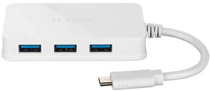 Hub USB D-Link DUB-H410 4 porturi, USB 3.0, Alb