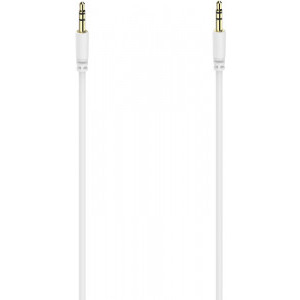 Cablu audio Hama Jack 3.5 mm Male - Jack 3.5 mm Male 1m, alb