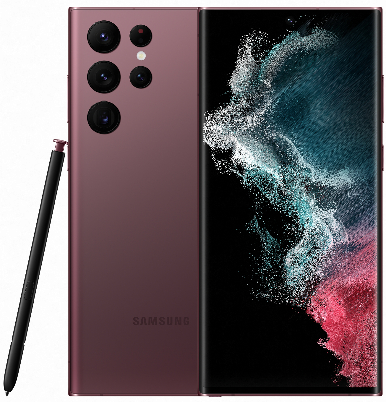Smartphone Samsung Galaxy S22 Ultra, Dynamic AMOLED 2X, 256GB, 12GB RAM, Dual SIM, 5G, 5-Camere, Burgundy