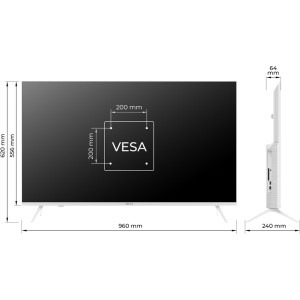 KIVI Smart TV 43U760QW Seria U760QW 108cm alb 4K UHD HDR