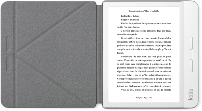 Kobo Husa protectie SleepCover Grey pentru Libra H2O