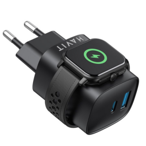 Havit UC132, 1x USB, 1x USB-C, 22W, posibilitate incarcare wireless, Black