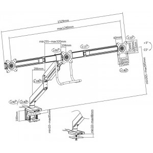 White Shark GMS-3203 RHAMSES-III pentru 3 monitoare