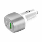 Incarcator auto Energizer D38WS, 1x USB-C, 1x USB, 38W, Silver/White