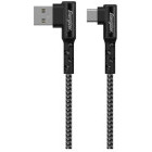 Cablu de date / adaptor Energizer USB Male la USB-C Male, conector 90 grade, 2 m, Black