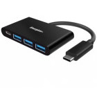 Adaptor Energizer 1x USB-C 3.1 Male - 3x USB 3.0 Female, negru