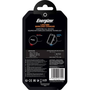 Energizer WLACBLBKM, Wireless Qi, 3.4A, 10W, Black + cablu USB la microUSB