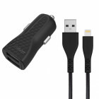 Incarcator auto Energizer DC2CLLIM, 2x USB, 3.4A, Black + cablu USB la Lightning