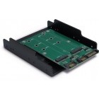 Adaptor Inter-Tech KT005B 3.5 inch 1x SATA Male - 2x M.2 SATA SSD