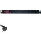 Eco series Priza rack 1U, 8x Schuko, maxim 3500 W, siguranta automata 16 A
