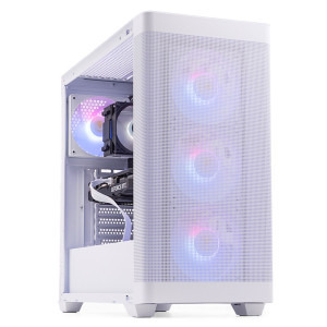 PC Gaming BALAUR Plus Esports Edition Alb, Intel i5-14400F 2.5GHz, 16GB DDR5, 1TB SSD, RTX 5060 8GB GDDR7, Iluminare RGB