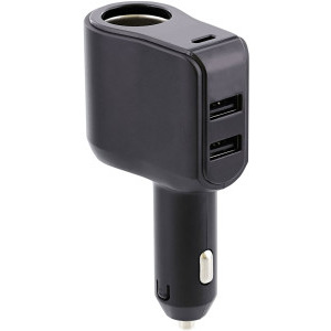 Incarcator auto TnB 4-in-1, 2x USB, 1x USB-C, Black