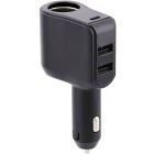 Incarcator auto TnB 4-in-1, 2x USB, 1x USB-C, Black
