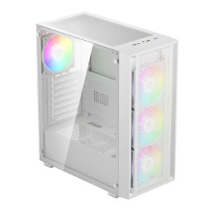 Gaming BALAUR Plus Alb NO RAM Edition (fara memorie RAM DDR5), Intel i5-14400F 2.5GHz, 1TB SSD, RTX 5060 8GB GDDR7, Iluminare RGB