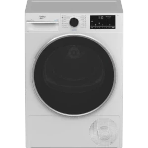Uscator de rufe Beko B3T48233W EU, Pompa de caldura, 8 kg, Clasa D, EcoGentle, SteamCure, AquaWave, Iluminare interioara, Alb