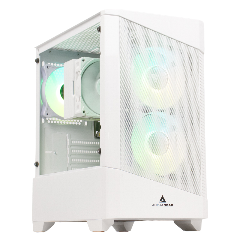 PC Gaming ZMEU Plus Alb, AMD Ryzen 5 PRO 8600G 4.3GHz, 16GB DDR5, 500GB SSD, Radeon 760M with Ryzen AI, Iluminare RGB