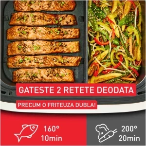 Tefal Friteuza cu aer cald Dual Easy Fry Flex EY9228E0, 2700W, 5.5 L + 3.5L, Negru