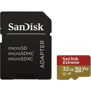 SanDisk Micro SDHC Extreme 32GB UHS-I U3 V30 Class 10 90 MB/s + Adaptor SD Mobile