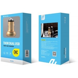 Devia Auto, Devia Thor, 2x USB, 2.1A, Universal, Negru
